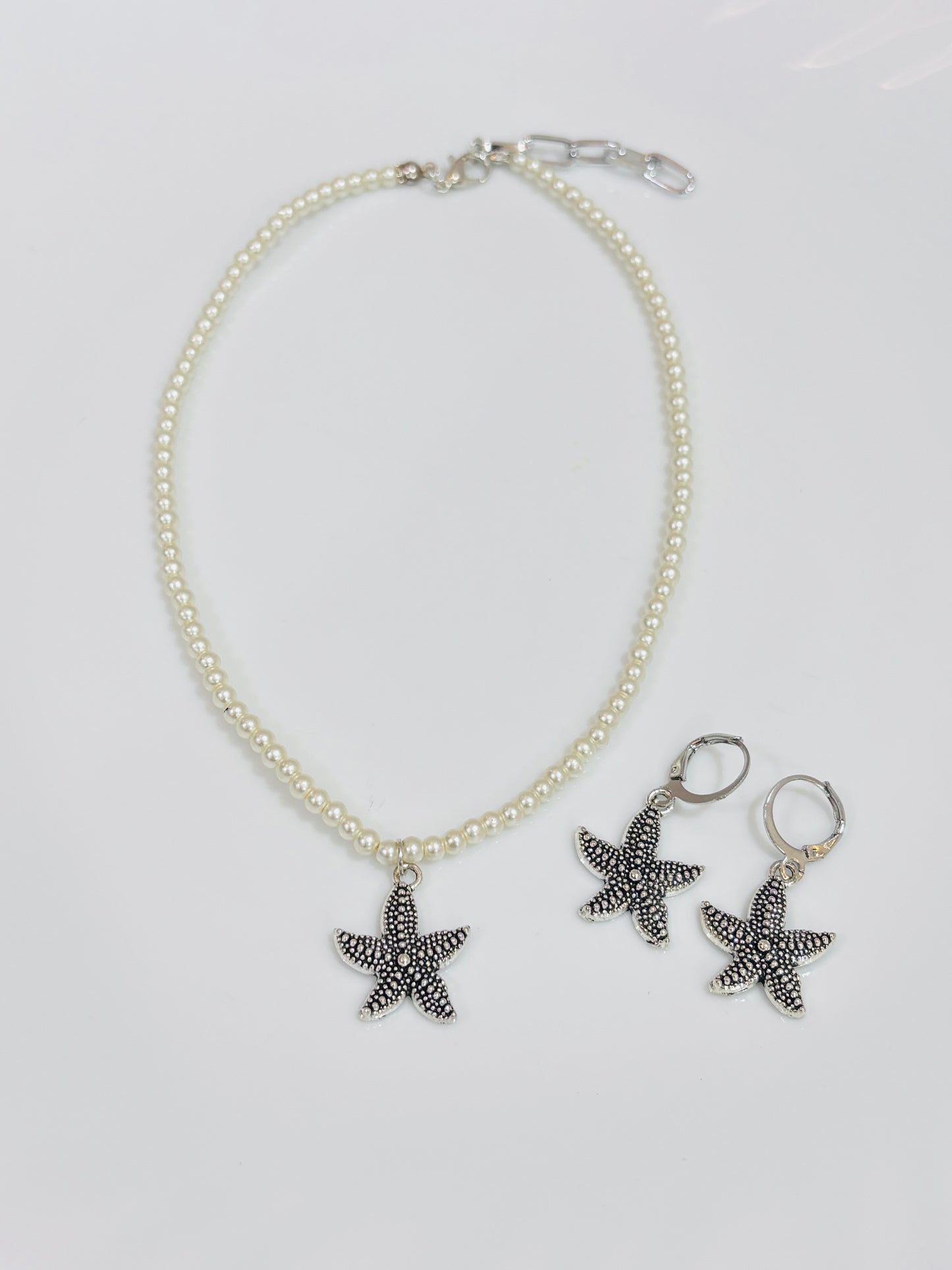 Starfish necklace and earrings