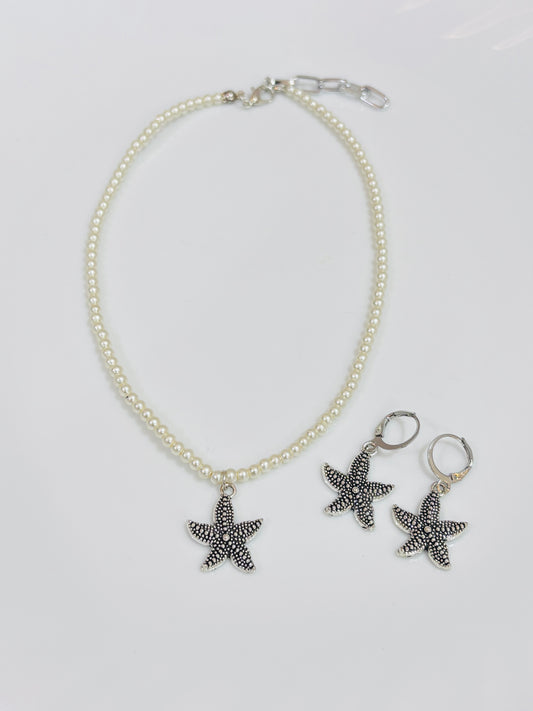 Starfish necklace and earrings