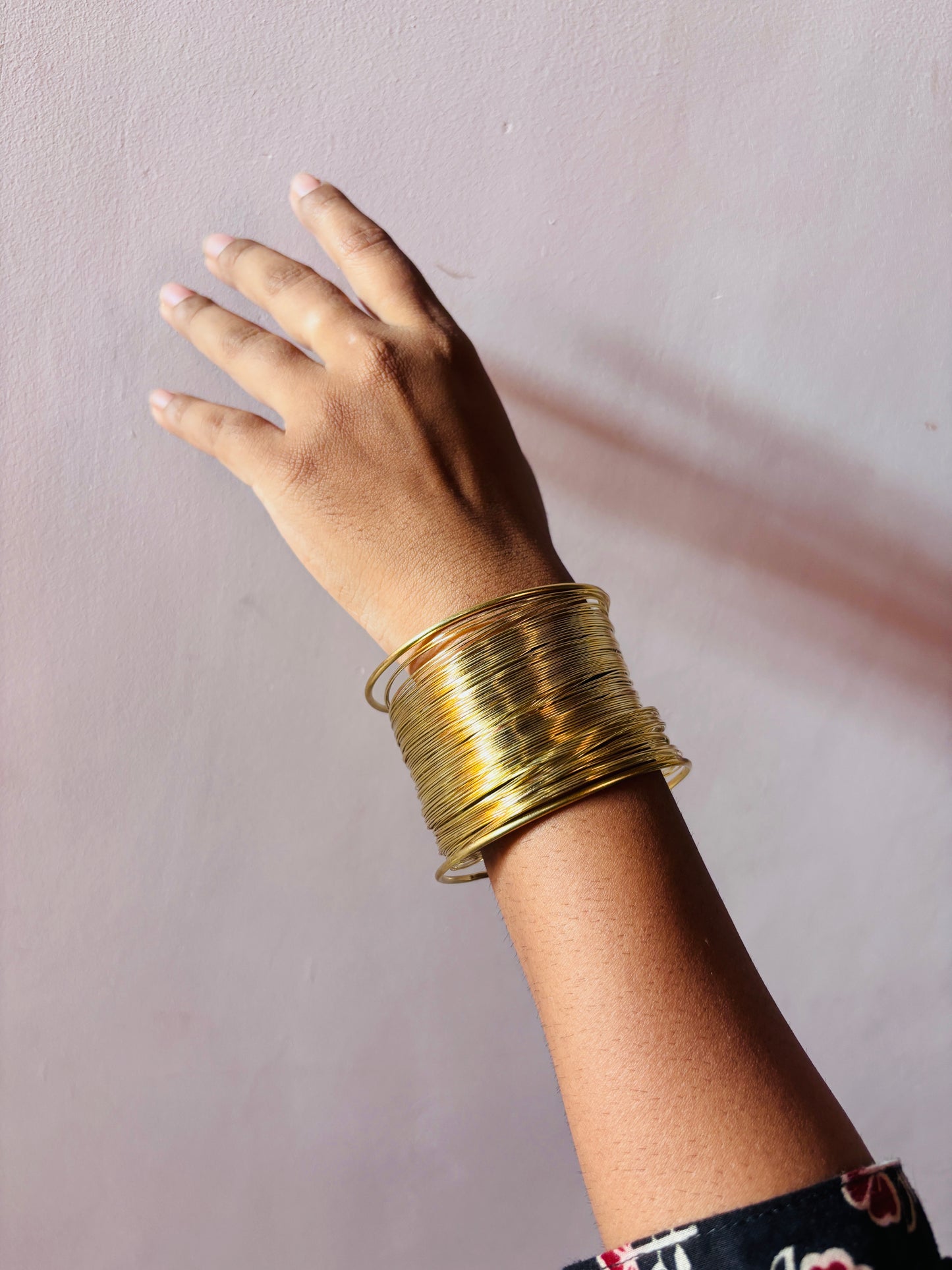 Golden Metallic Flow Wrap Bangles