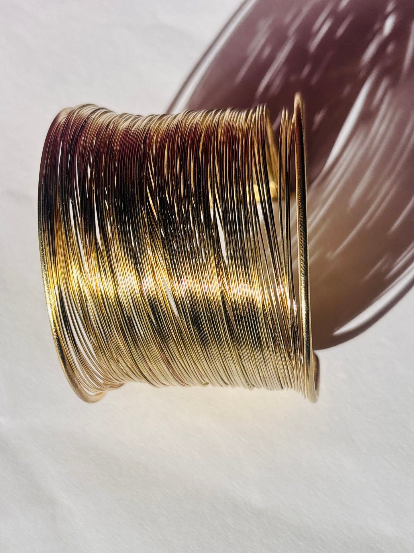 Golden Metallic Flow Wrap Bangles