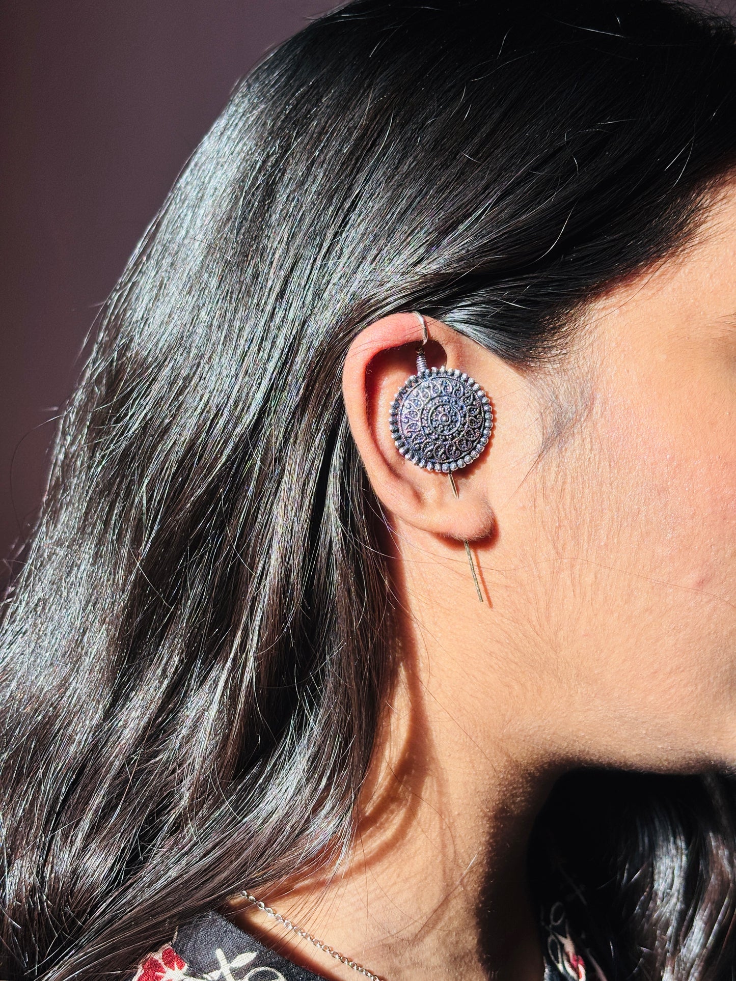 Mandala Charm Ear Cuff