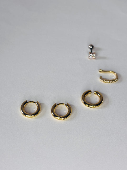 Earrings with earcuff combo