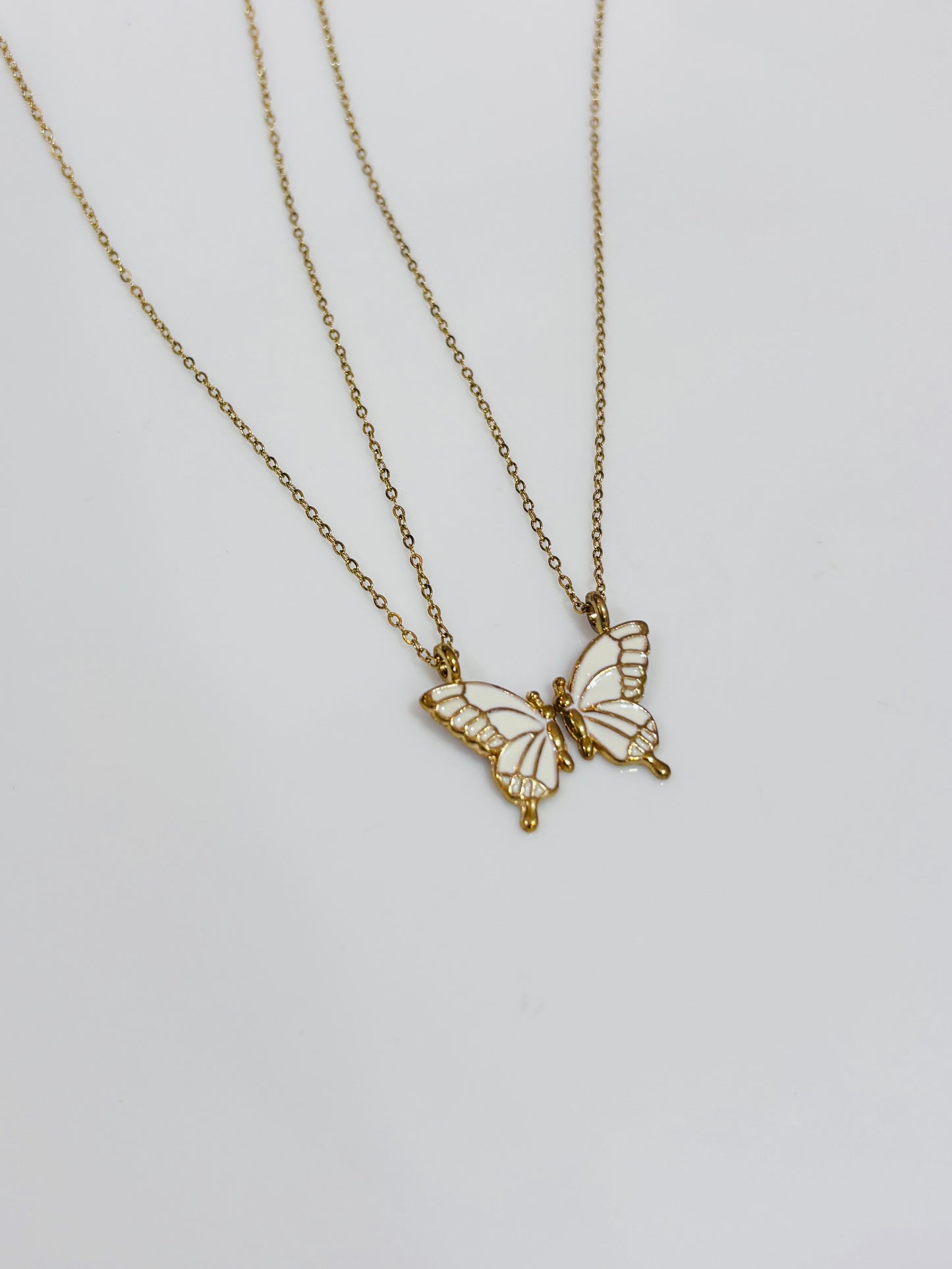 Twin butterfly pendant with chain