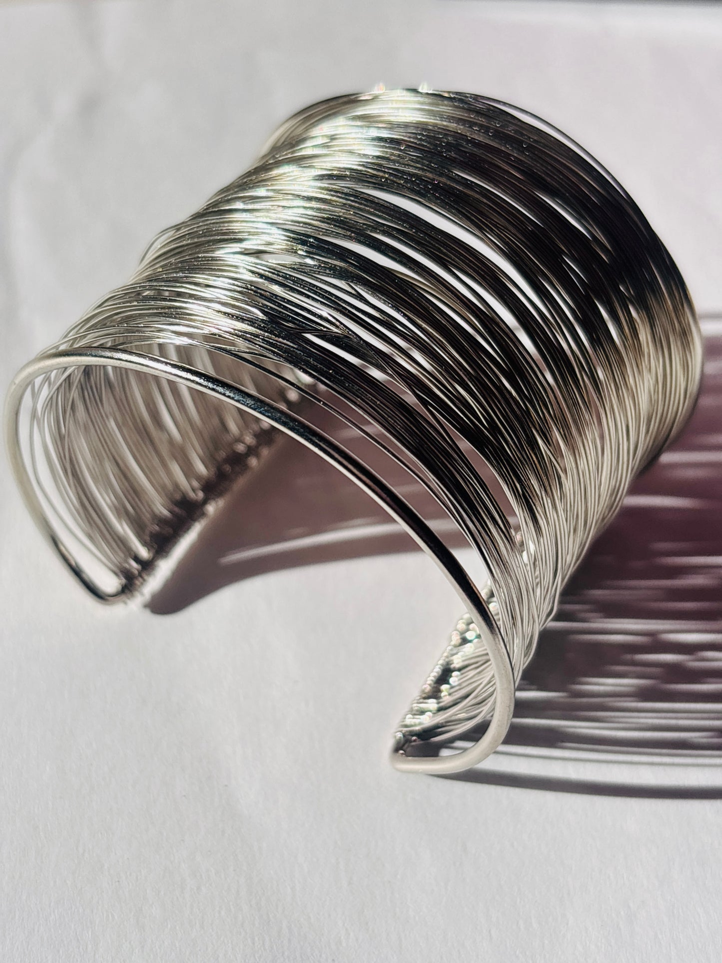 Silver Metallic Flow Wrap Bangles