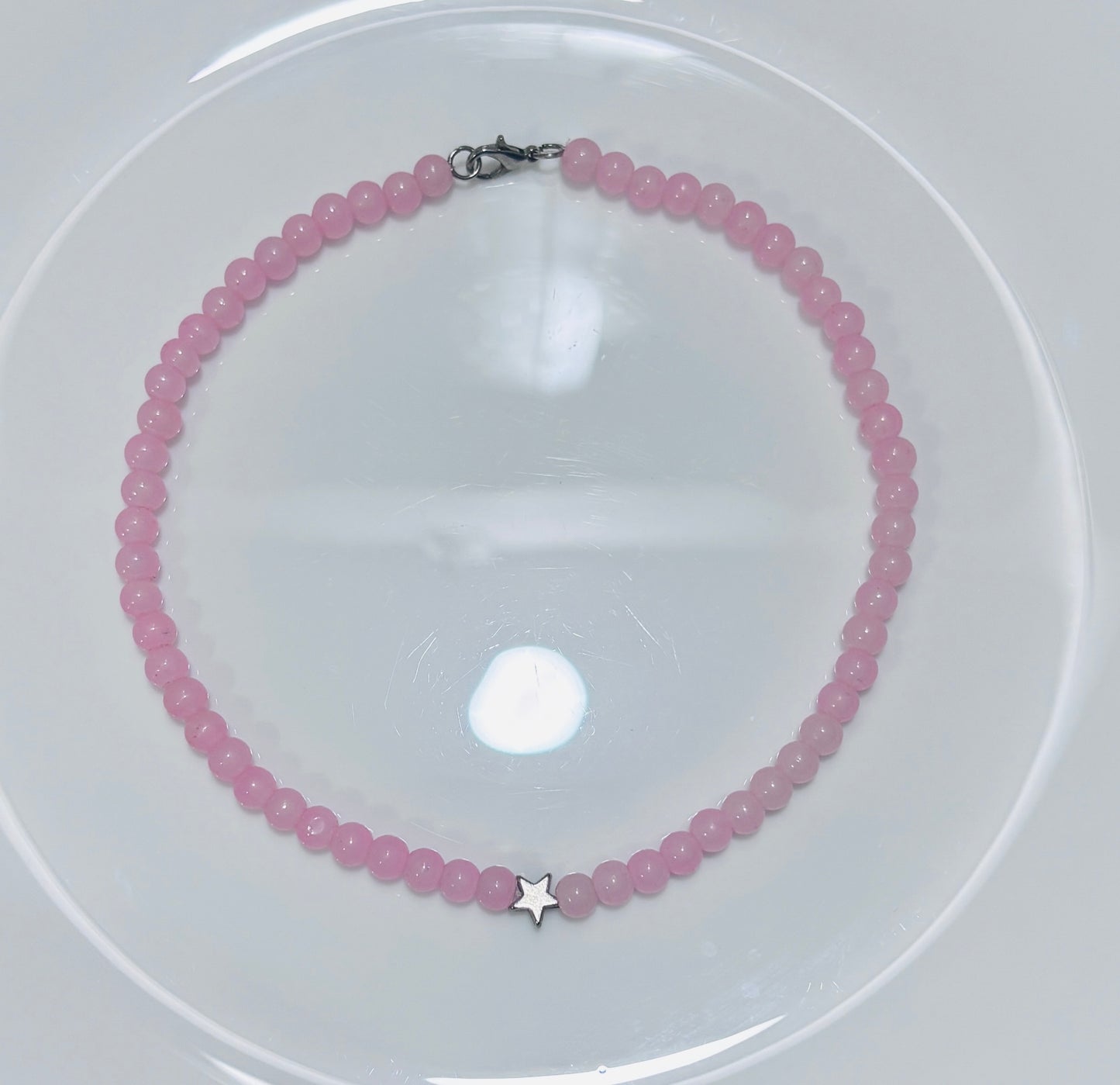 Star pink pearls necklace