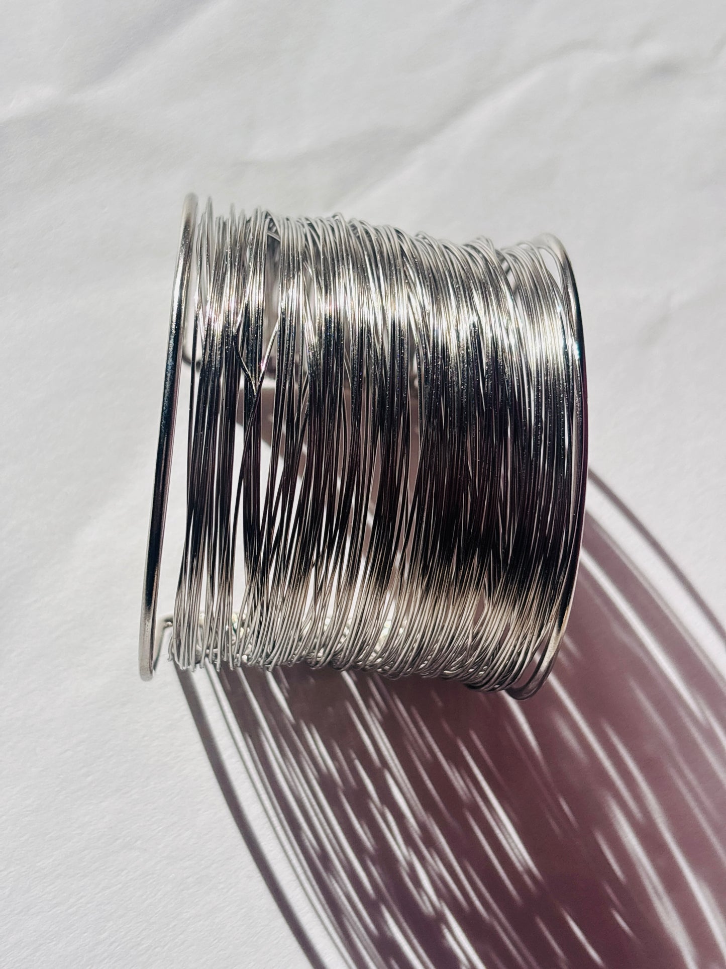 Silver Metallic Flow Wrap Bangles