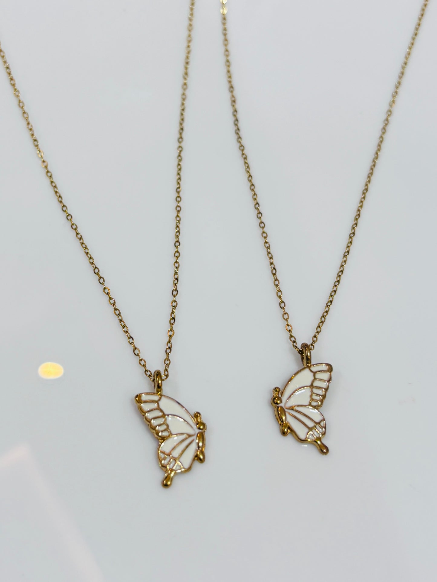 Twin butterfly pendant with chain