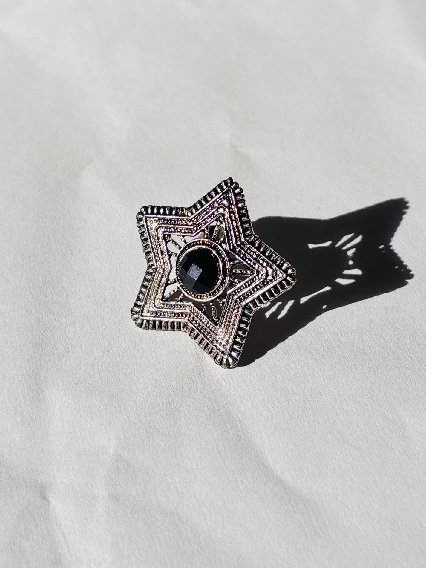 Star Black Charm Ring