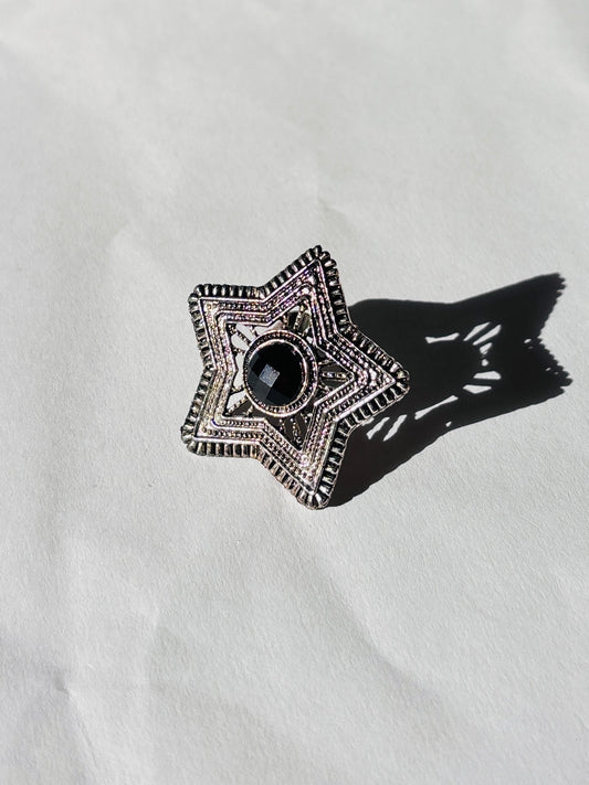 Star Black Charm Ring