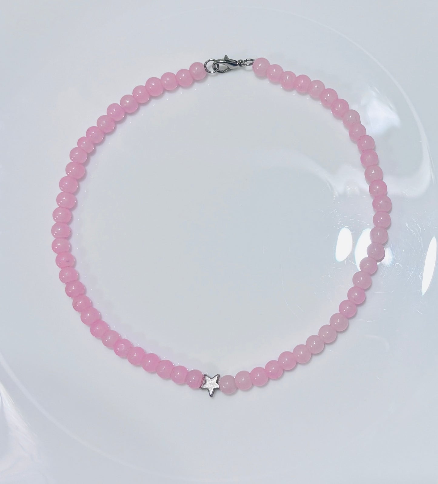 Star pink pearls necklace
