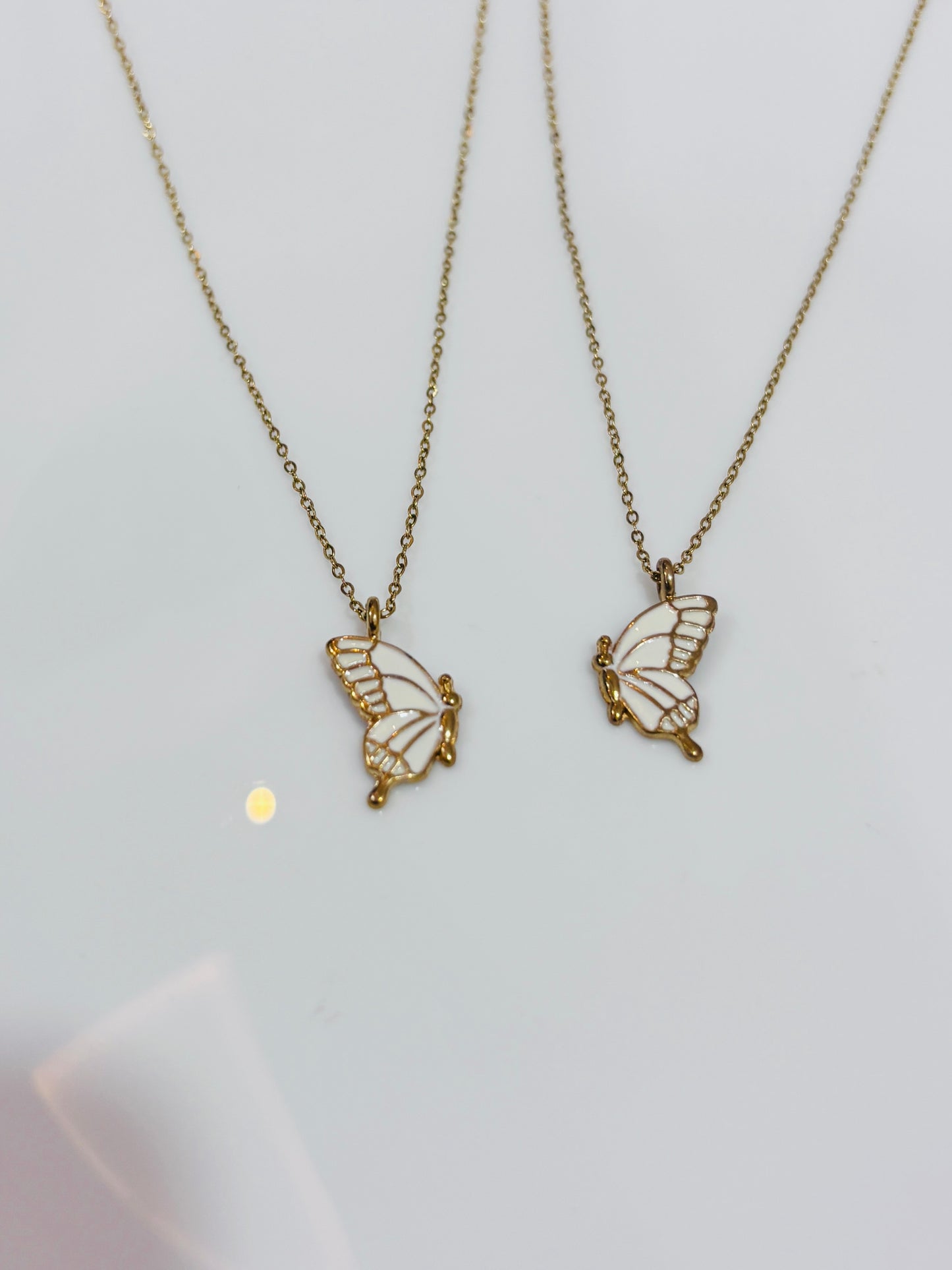Twin butterfly pendant with chain