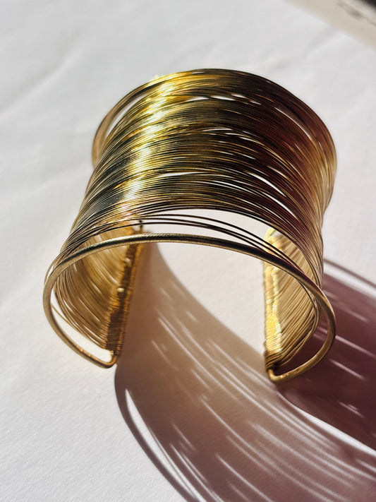 Golden Metallic Flow Wrap Bangles