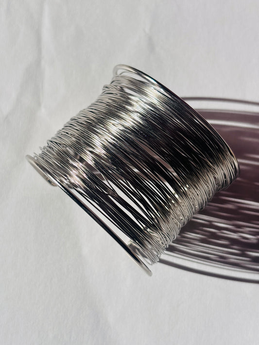 Silver Metallic Flow Wrap Bangles