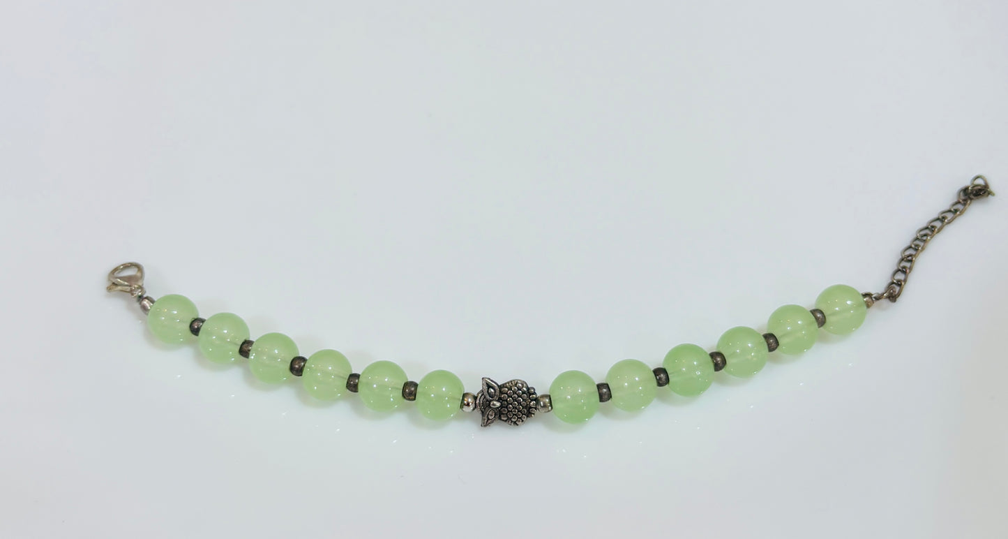 Green owl bracelet
