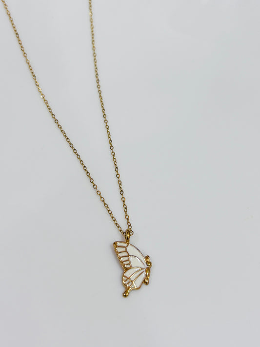 Twin butterfly pendant with chain