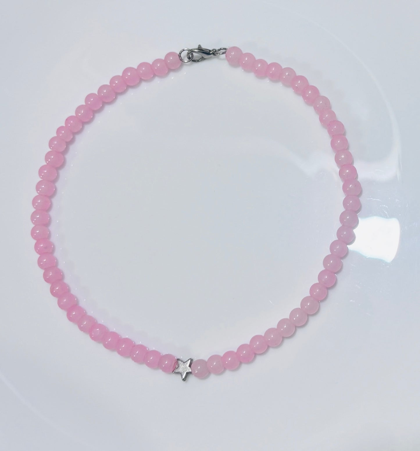 Star pink pearls necklace