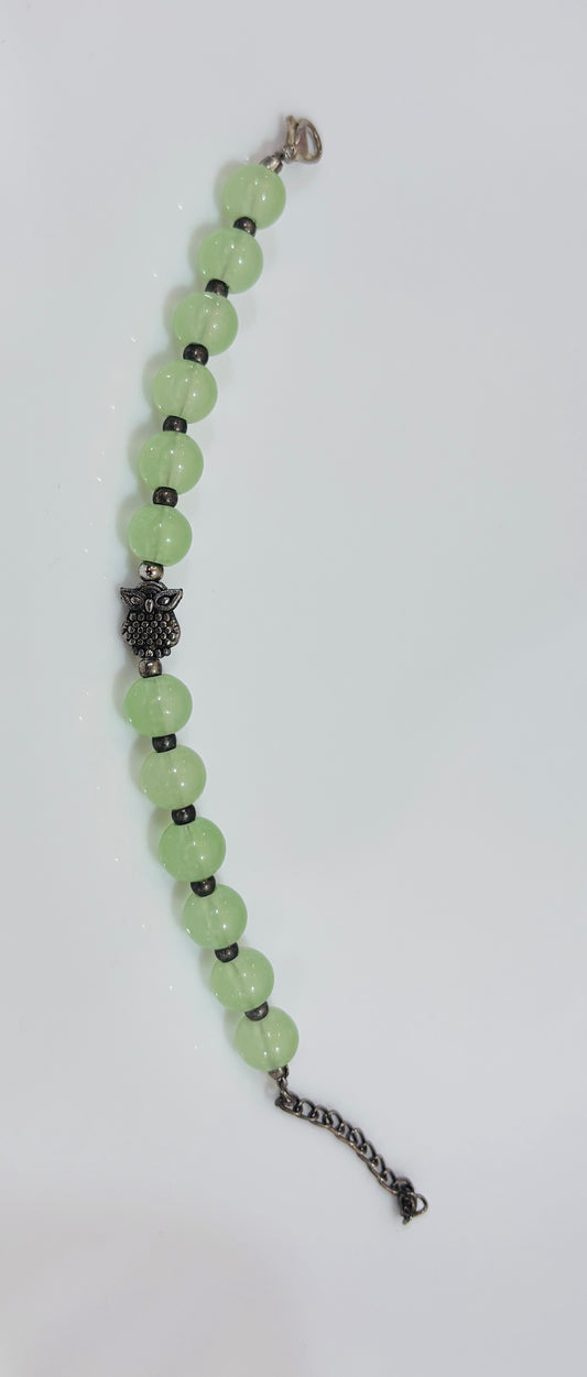 Green owl bracelet
