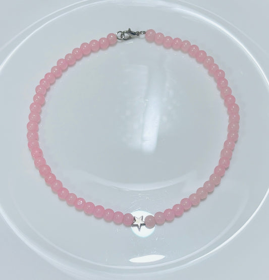 Star pink pearls necklace