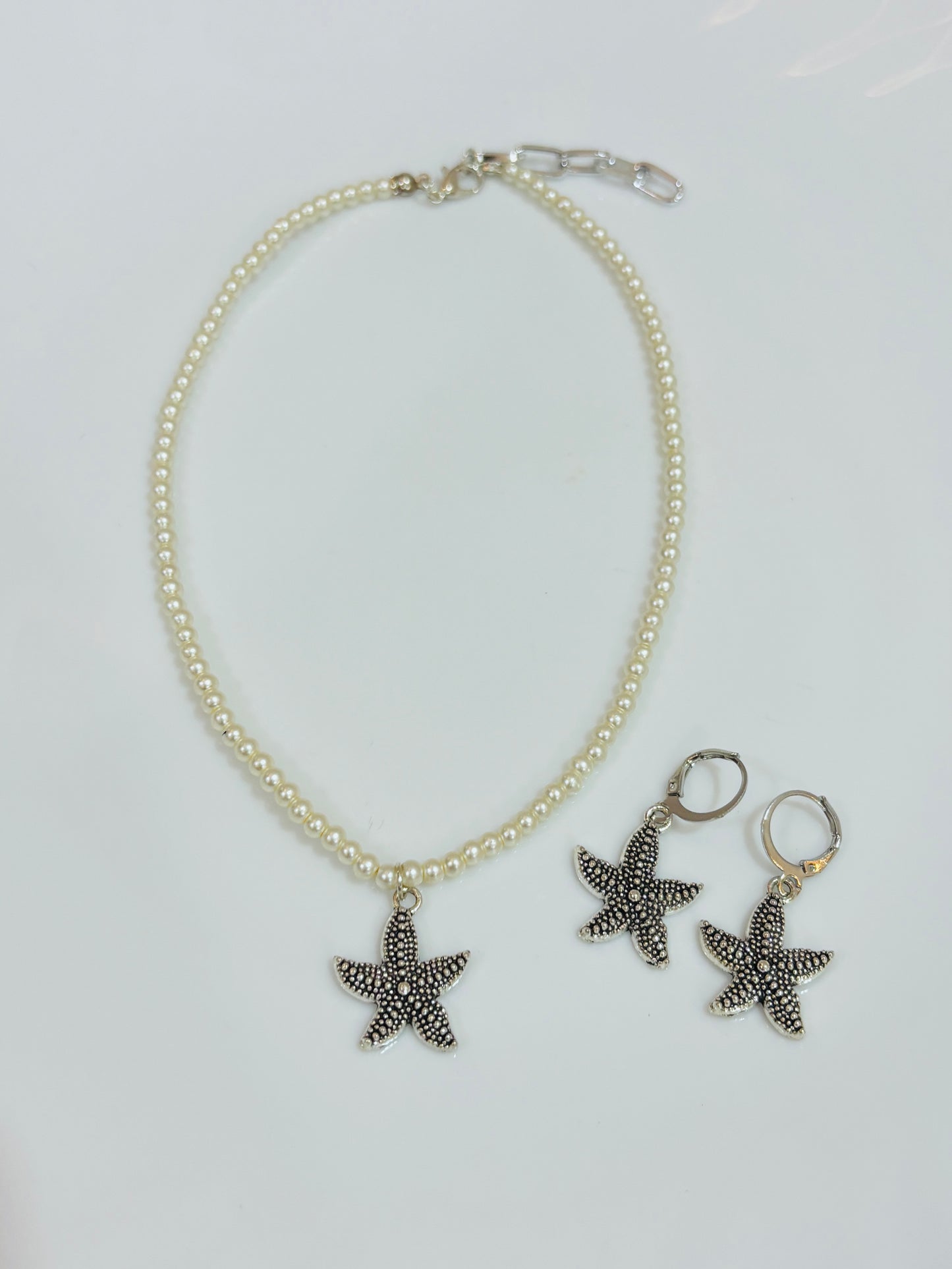 Starfish necklace and earrings