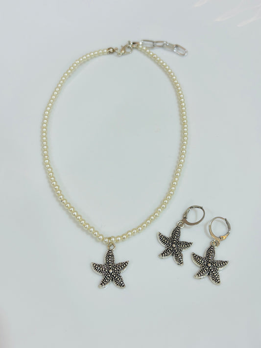 Starfish necklace and earrings